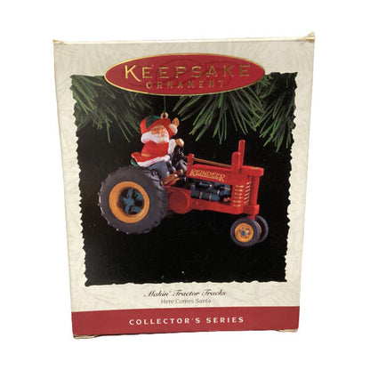 1994 Makin' Tractor Tracks Hallmark Ornament (Here Comes Santa) QX5296