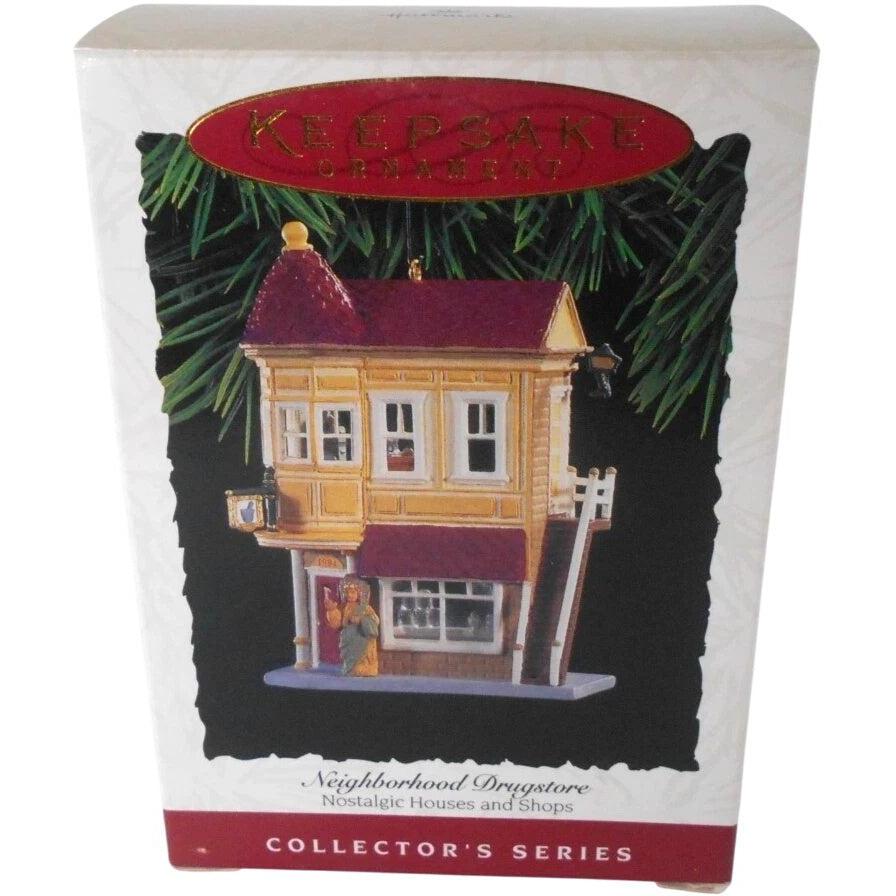 1994 Neighborhood Drugstore Hallmark Ornament (Nostalgic Houses and Shops) QX5286