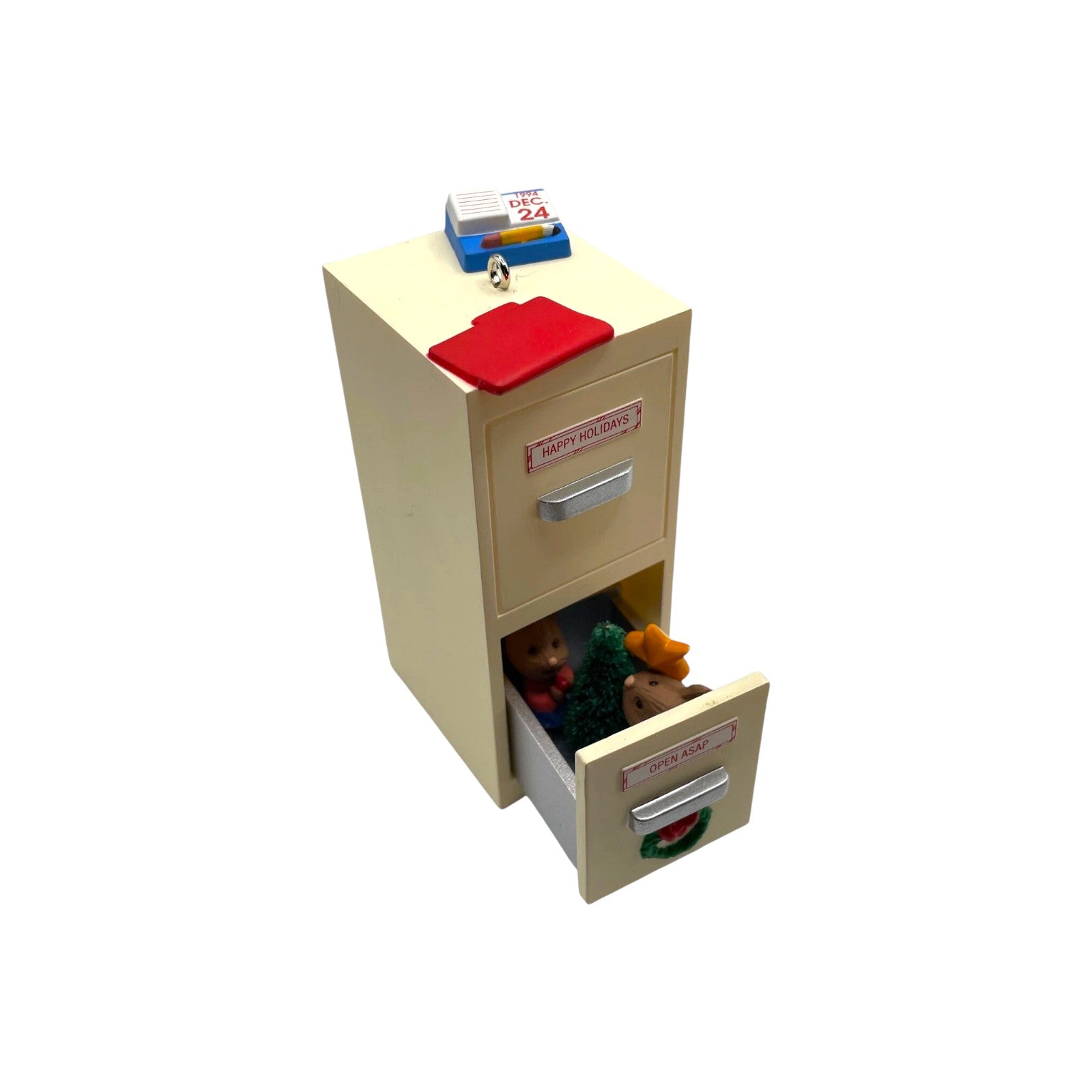 1994 Open - and - Shut Holiday Hallmark Ornament (File Opens - Surprise Inside) QX5696 Image3