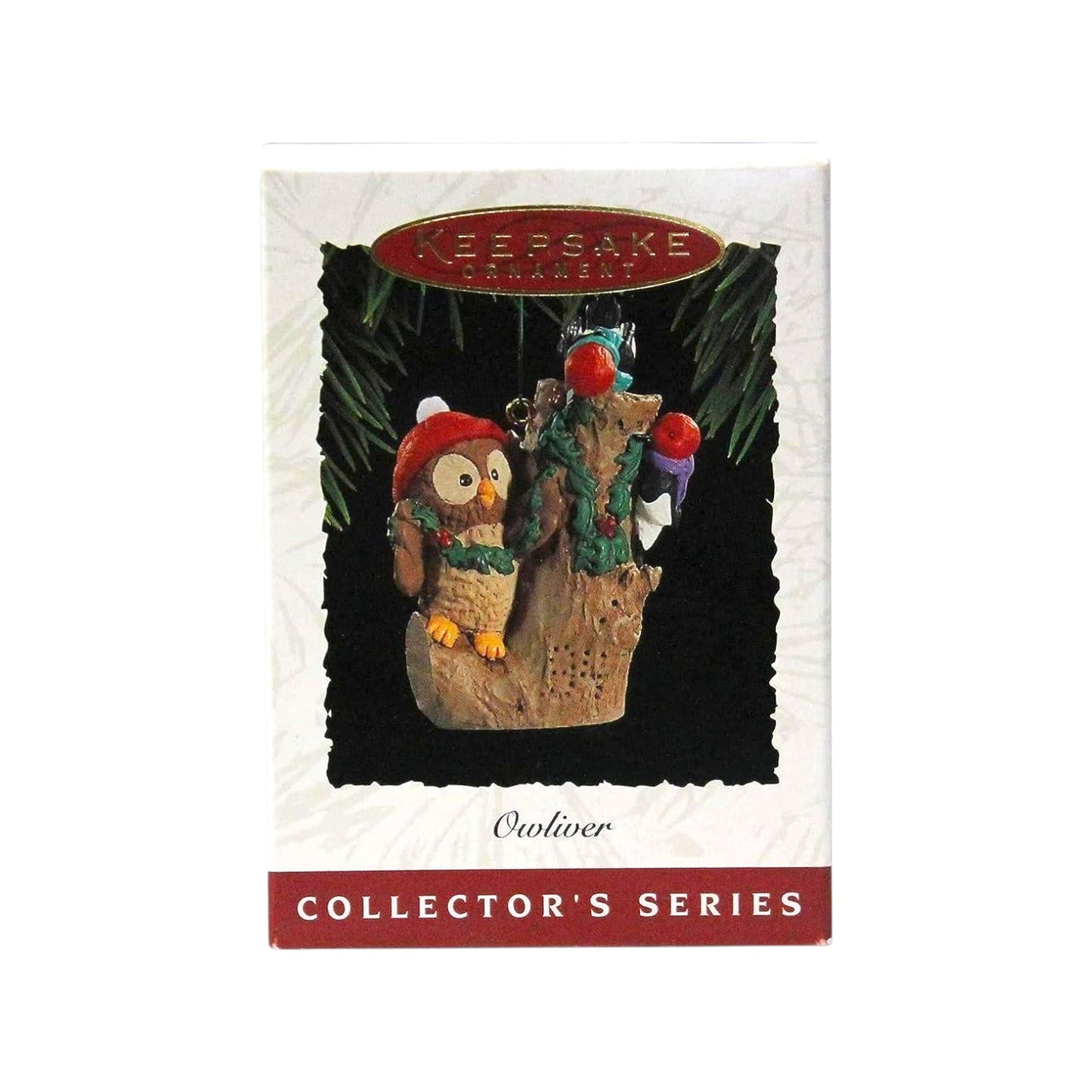 1994 Owliver/Woodpeckers Trimming Tree Stump Hallmark Ornament (Owliver) QX5226 Image2