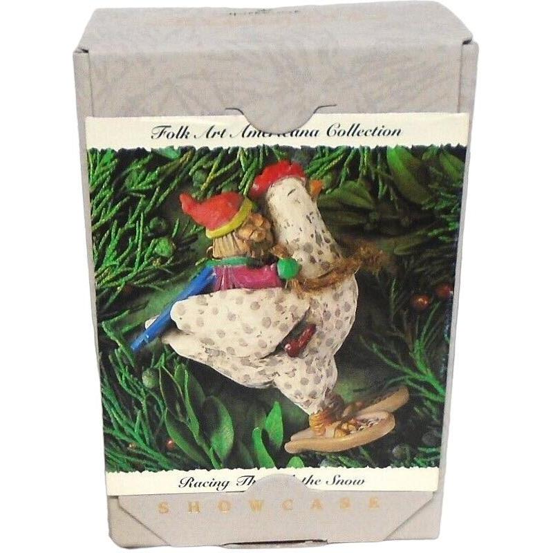 1994 Racing Through the Snow Hallmark Ornament (Folk Art Americana) QK1173