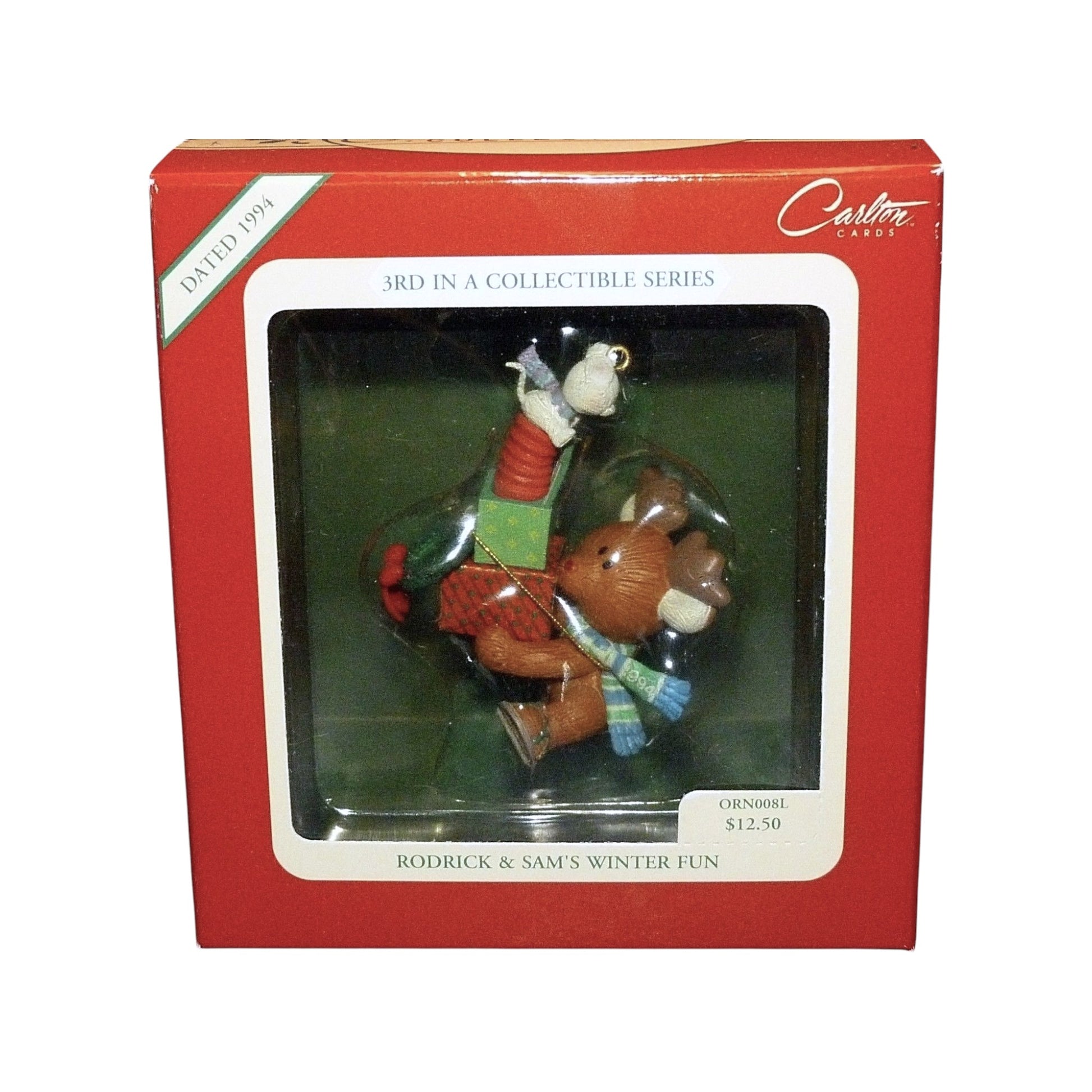 1994 Rodrick & Sam’s Winter Fun (Reindeer) Carlton Cards Heirloom Ornament ORN008L Image2