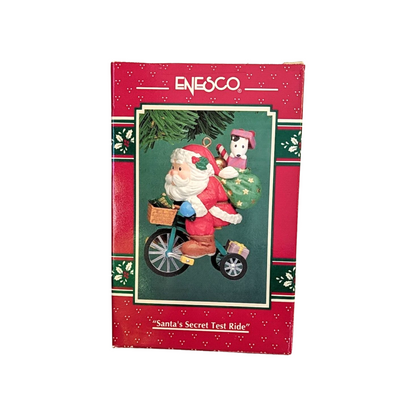 1994 Santa's Scret Test Ride Enesco Ornament (Santa Claus) 599107 Image2