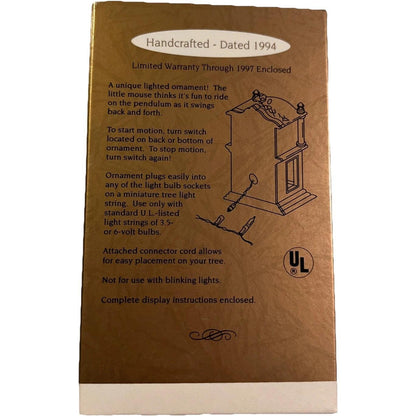 1994 Very Merry Minutes Hallmark Ornament (Clock) QLX7443