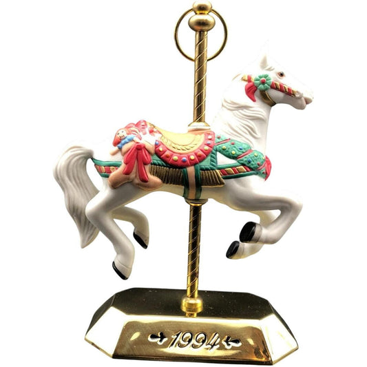 1994 White Hallmark Ornament (Tobin Fraley Carousel Horse) QX5223