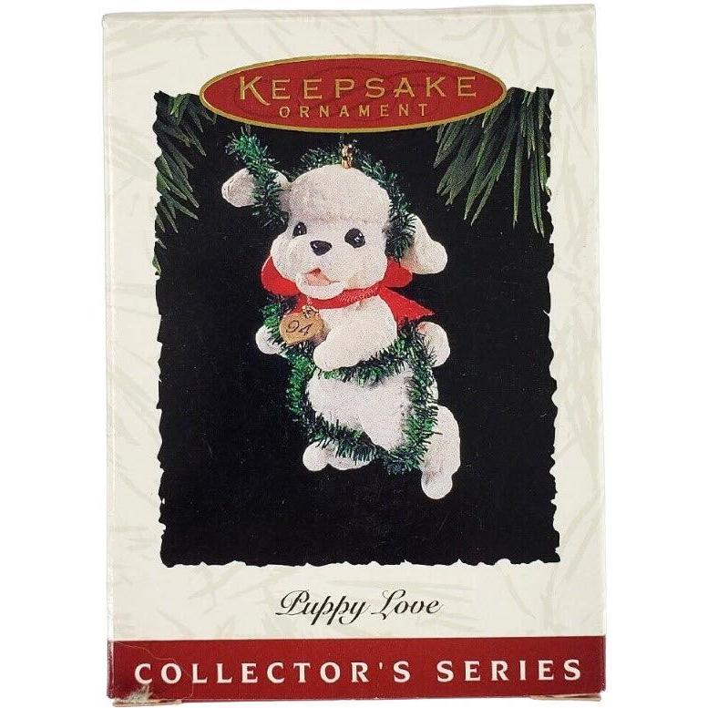 1994 White Poodle Hallmark Ornament (Puppy Love) QX5253