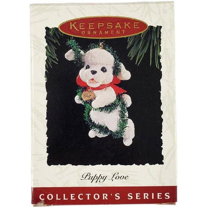 1994 White Poodle Hallmark Ornament (Puppy Love) QX5253