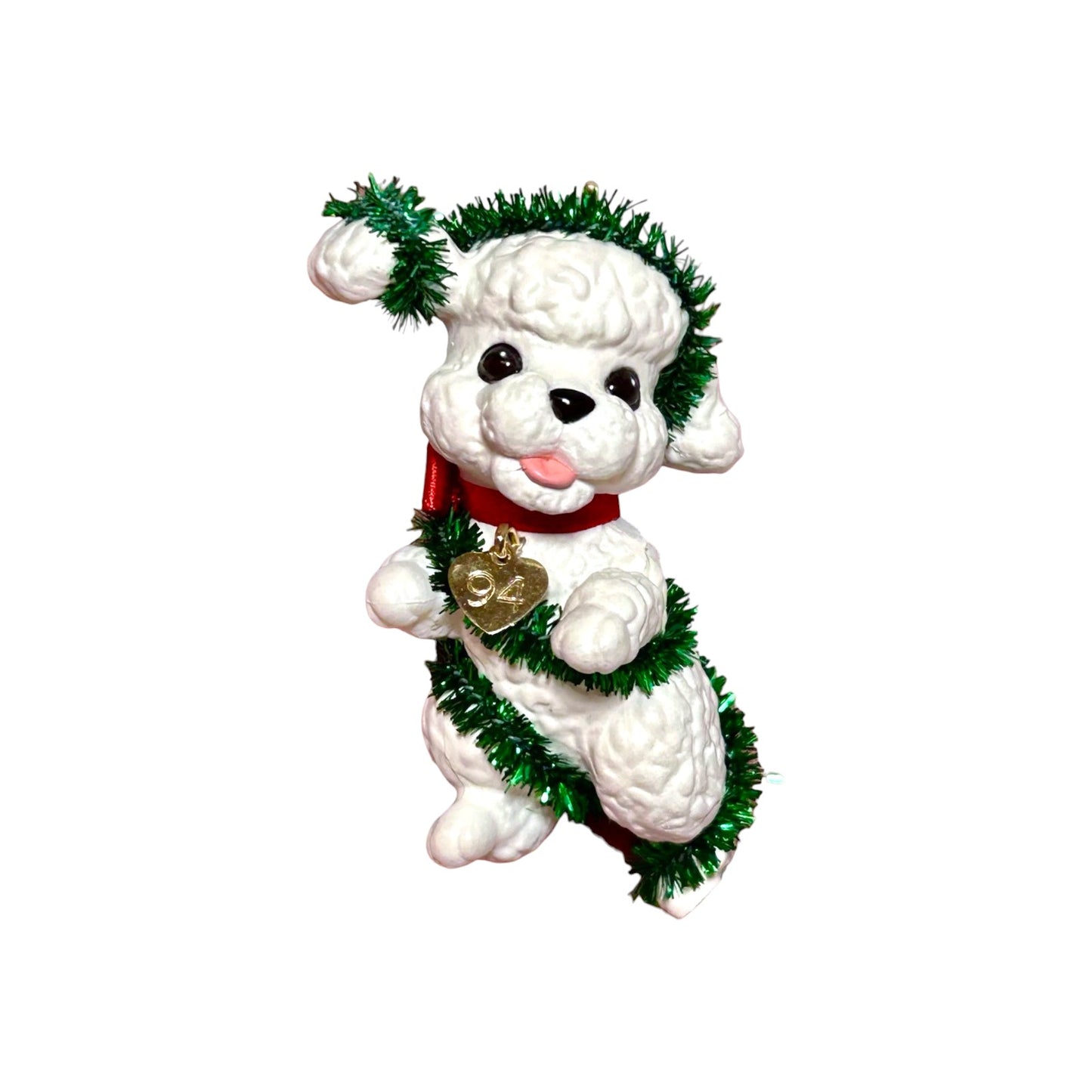 1994 White Poodle Hallmark Ornament (Puppy Love) QX5253 Image3