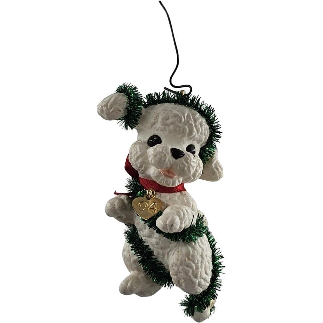 1994 White Poodle Hallmark Ornament (Puppy Love) QX5253