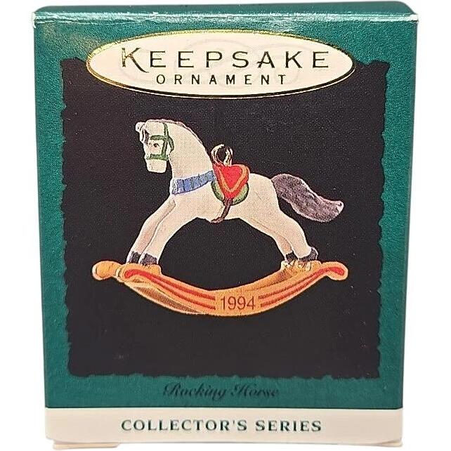 1994 White - Tan Rockers Hallmark Ornament (Miniature Rocking Horse) QXM5116
