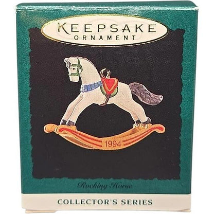 1994 White - Tan Rockers Hallmark Ornament (Miniature Rocking Horse) QXM5116
