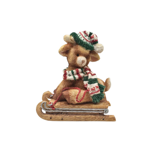 1994 Woopsie – Deer on Skates Figurine Animal Enesco Ornament 651176 Image1