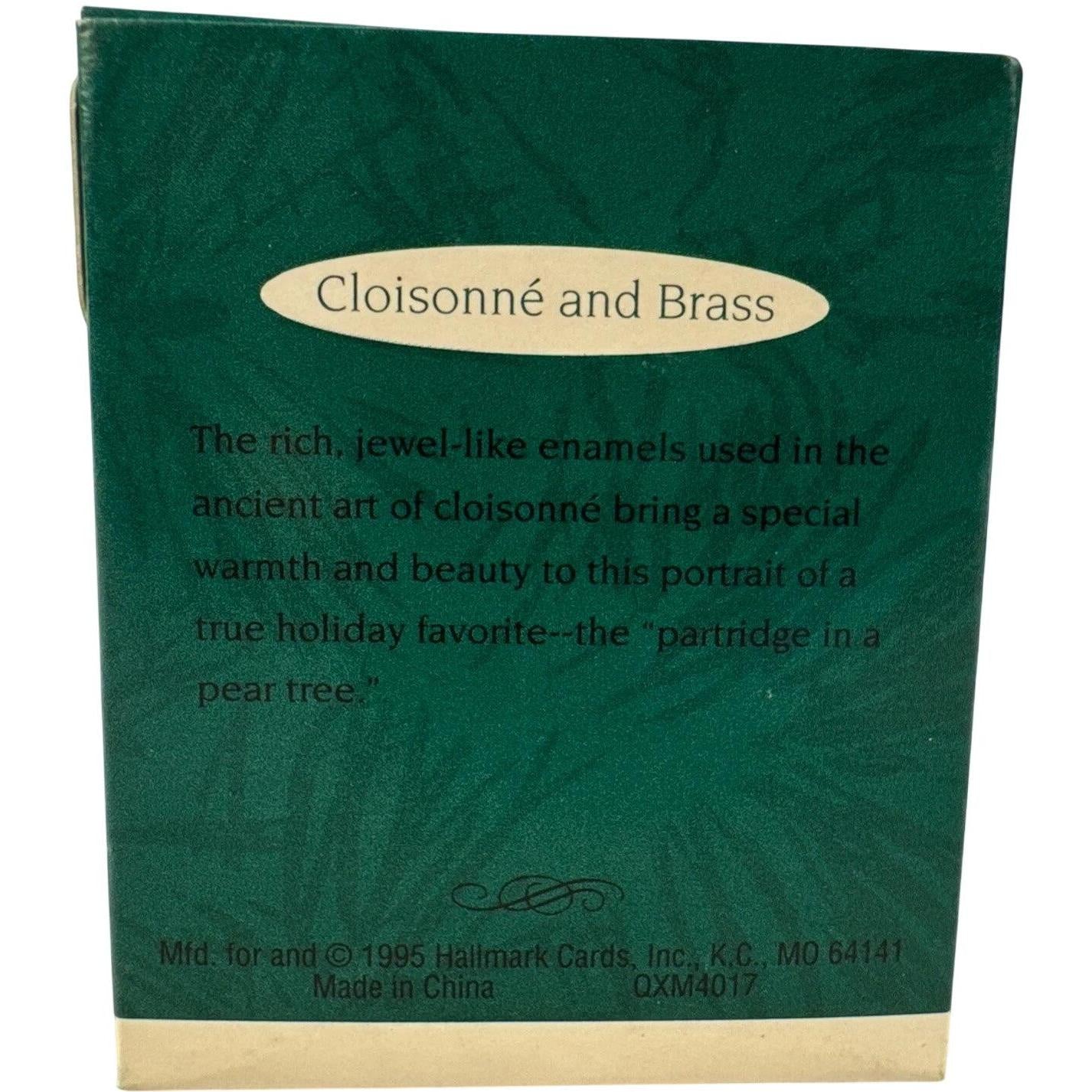 1995 Cloisonne Partridge Hallmark Ornament (Precious Editions) QXM4017