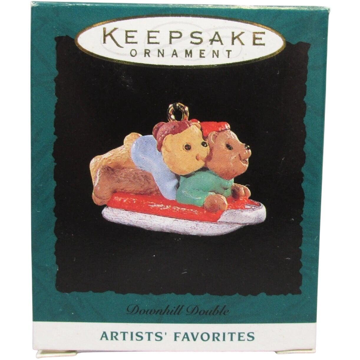 1995 Downhill Double Hallmark Ornament (Teddy Bear) QXM4837