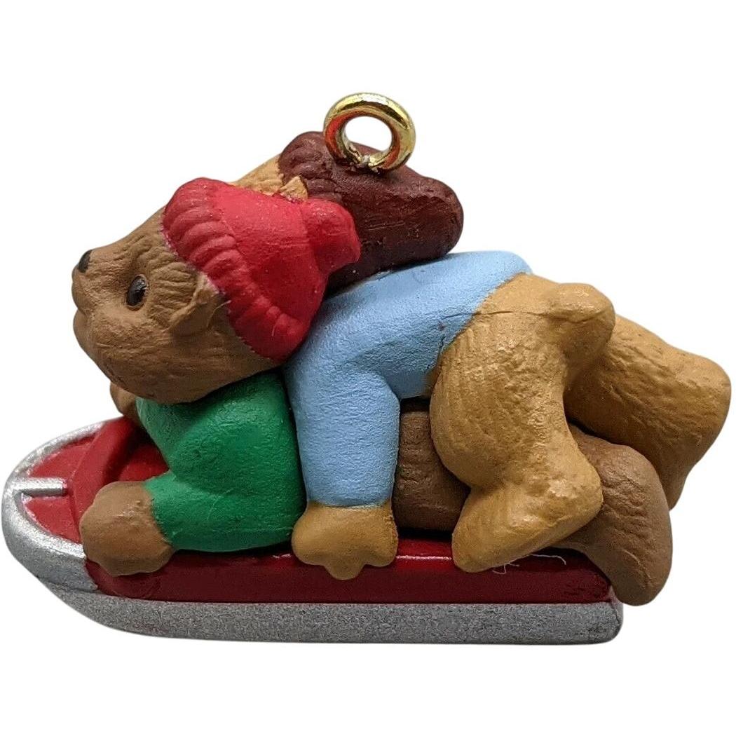 1995 Downhill Double Hallmark Ornament (Teddy Bear) QXM4837