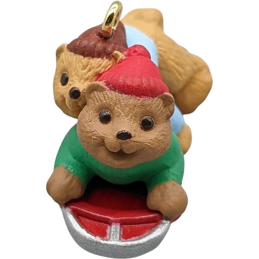 1995 Downhill Double Hallmark Ornament (Teddy Bear) QXM4837