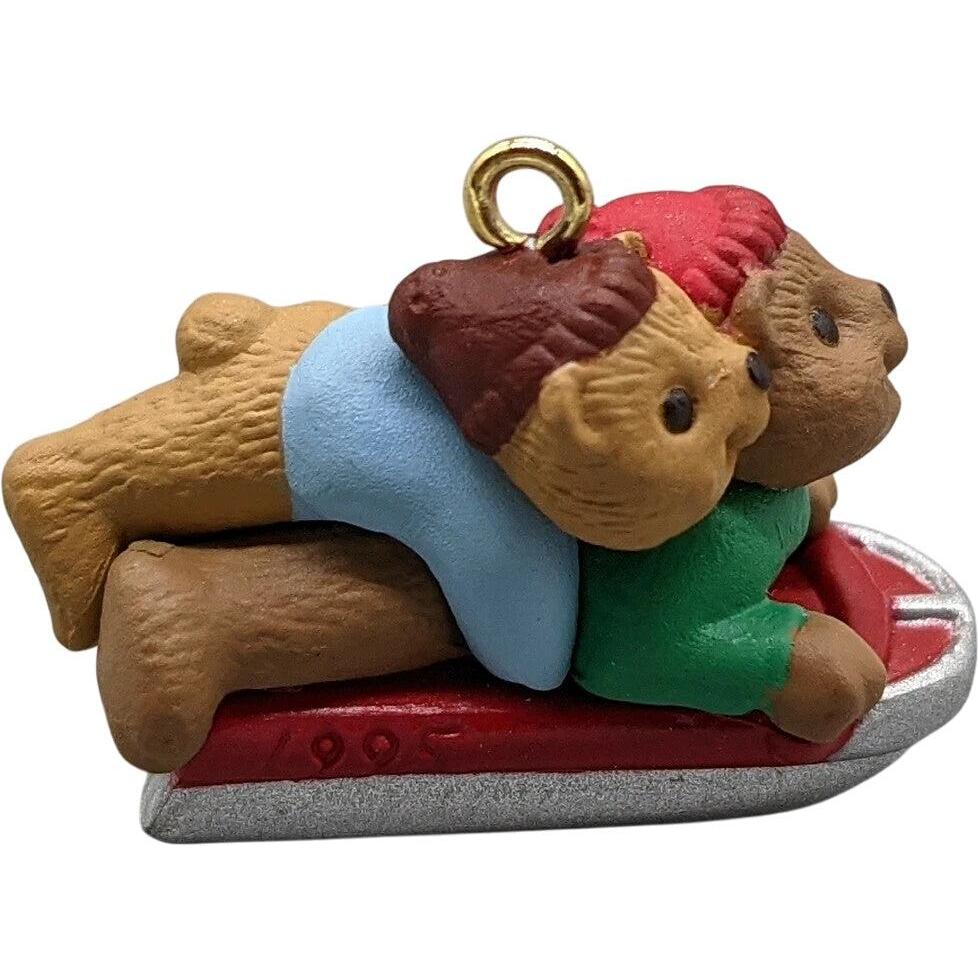 1995 Downhill Double Hallmark Ornament (Teddy Bear) QXM4837