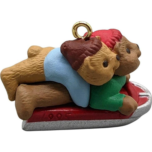 1995 Downhill Double Hallmark Ornament (Teddy Bear) QXM4837