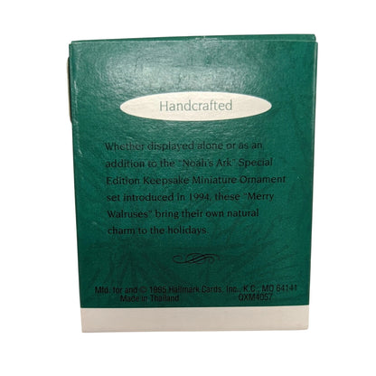 1995 Merry Walruses Hallmark Ornament (Noah's Ark) QXM4057