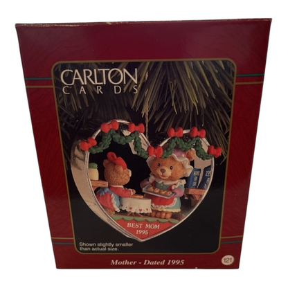 1995 Mother -Teddy Bear Family Carlton Cards Ornaments (Heart) ORN-034M