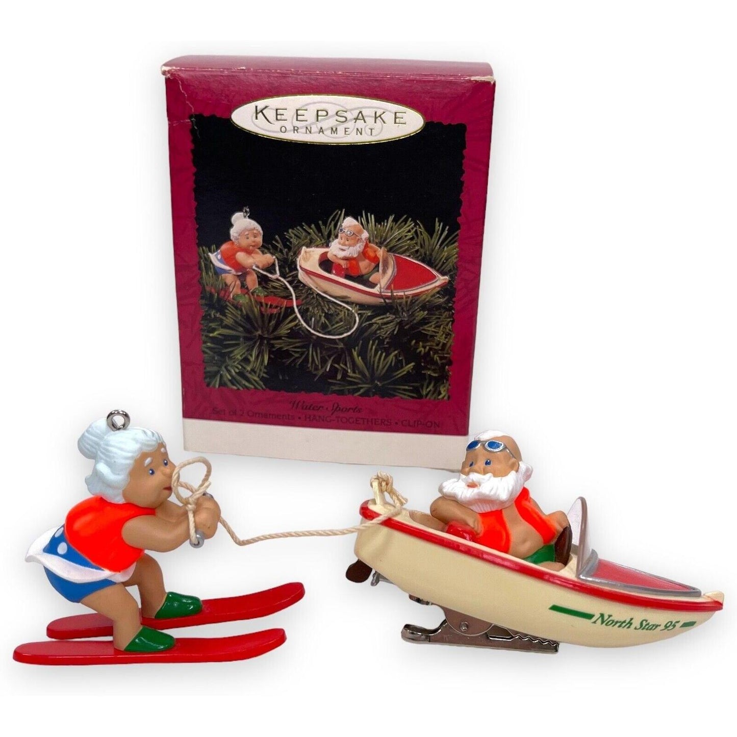 1995 Water Sports, Santa & Mrs. Claus Hallmark Ornament (Mrs. Claus) QX6039