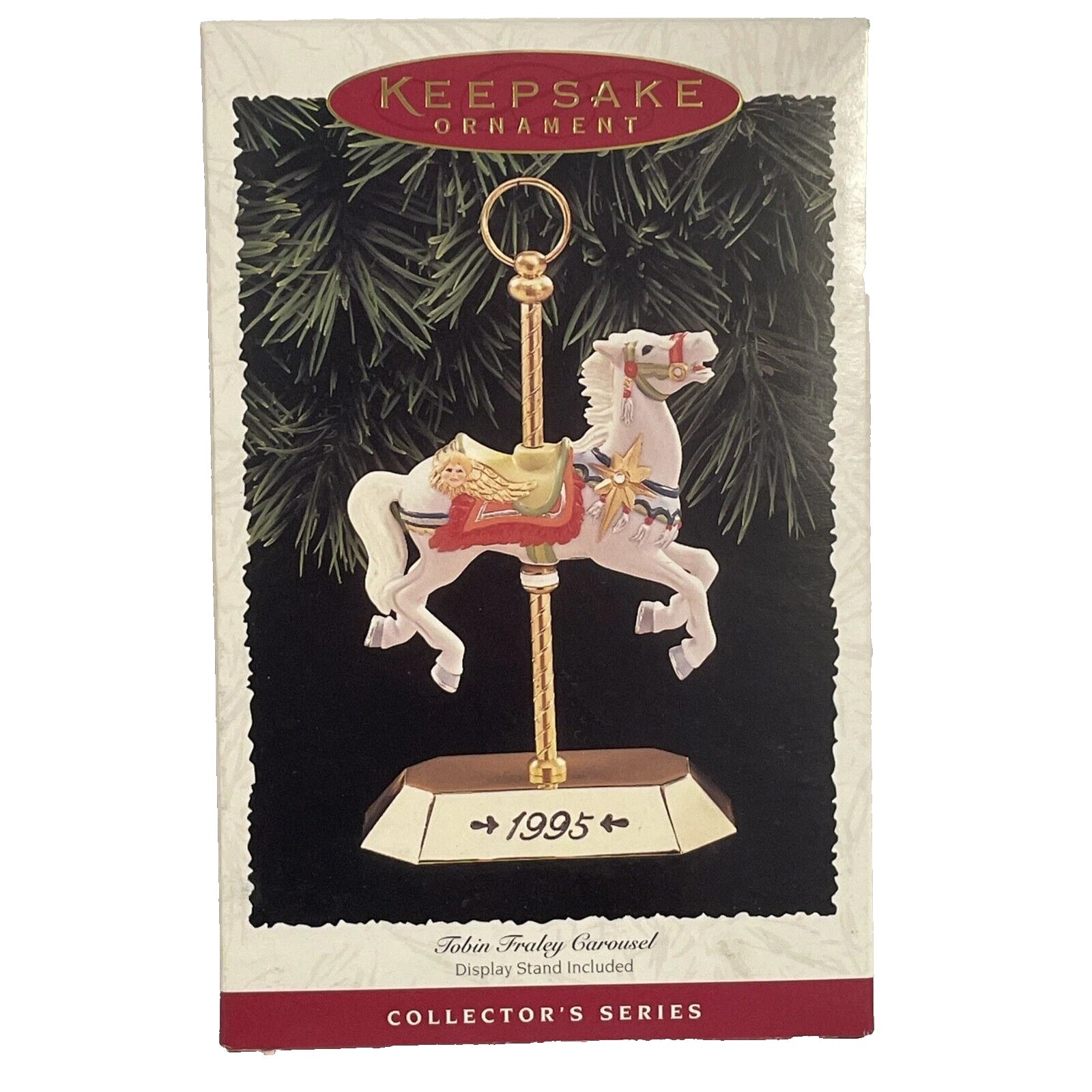 1995 White Hallmark Ornament (Tobin Fraley Carousel Horse) QX5069