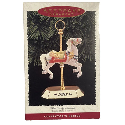 1995 White Hallmark Ornament (Tobin Fraley Carousel Horse) QX5069