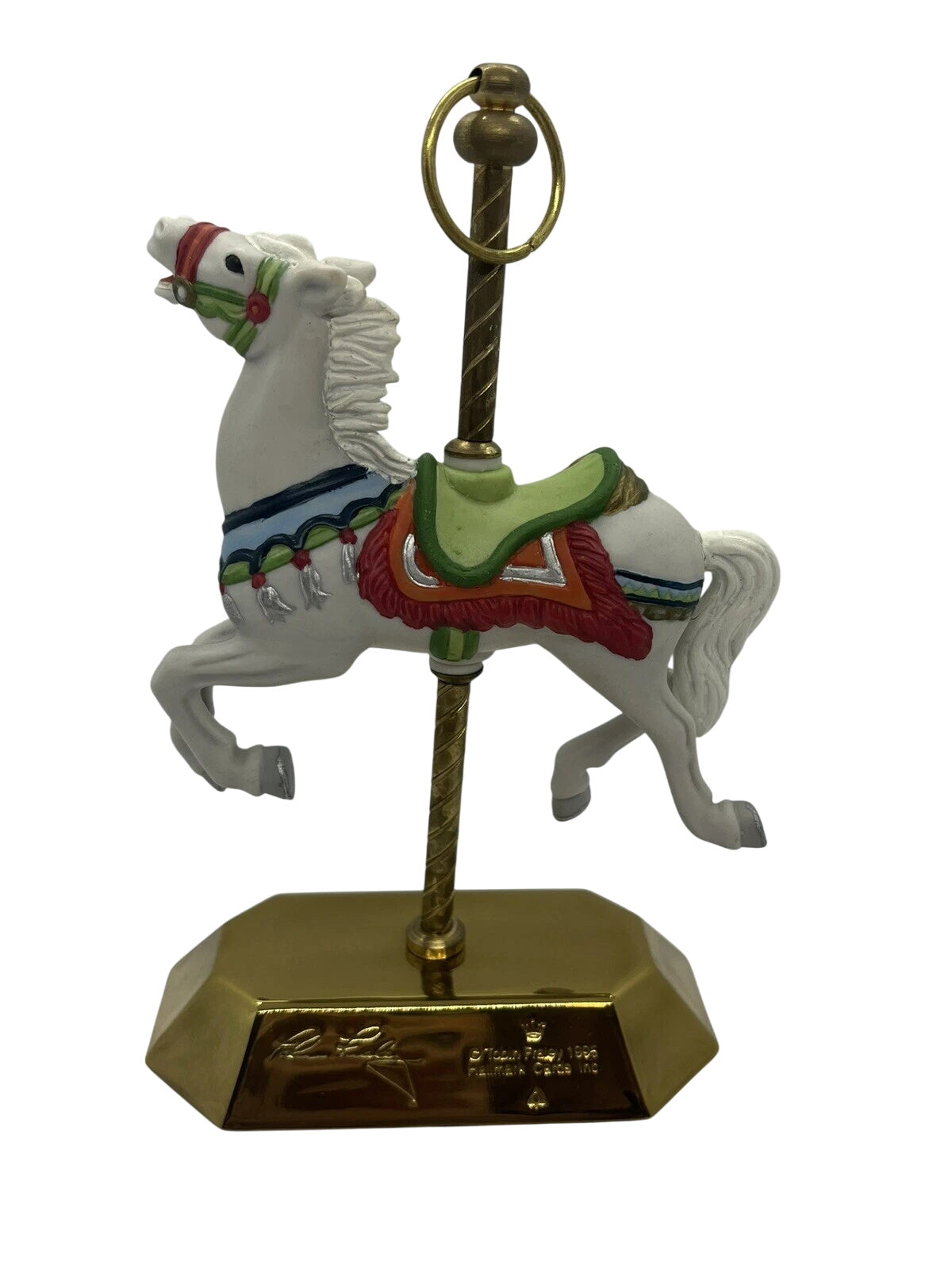 1995 White Hallmark Ornament (Tobin Fraley Carousel Horse) QX5069