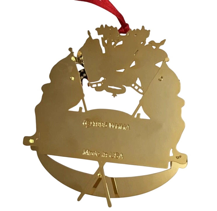 1995 White House South Portico Collectible Ornament - Stunning Gold Metal Design