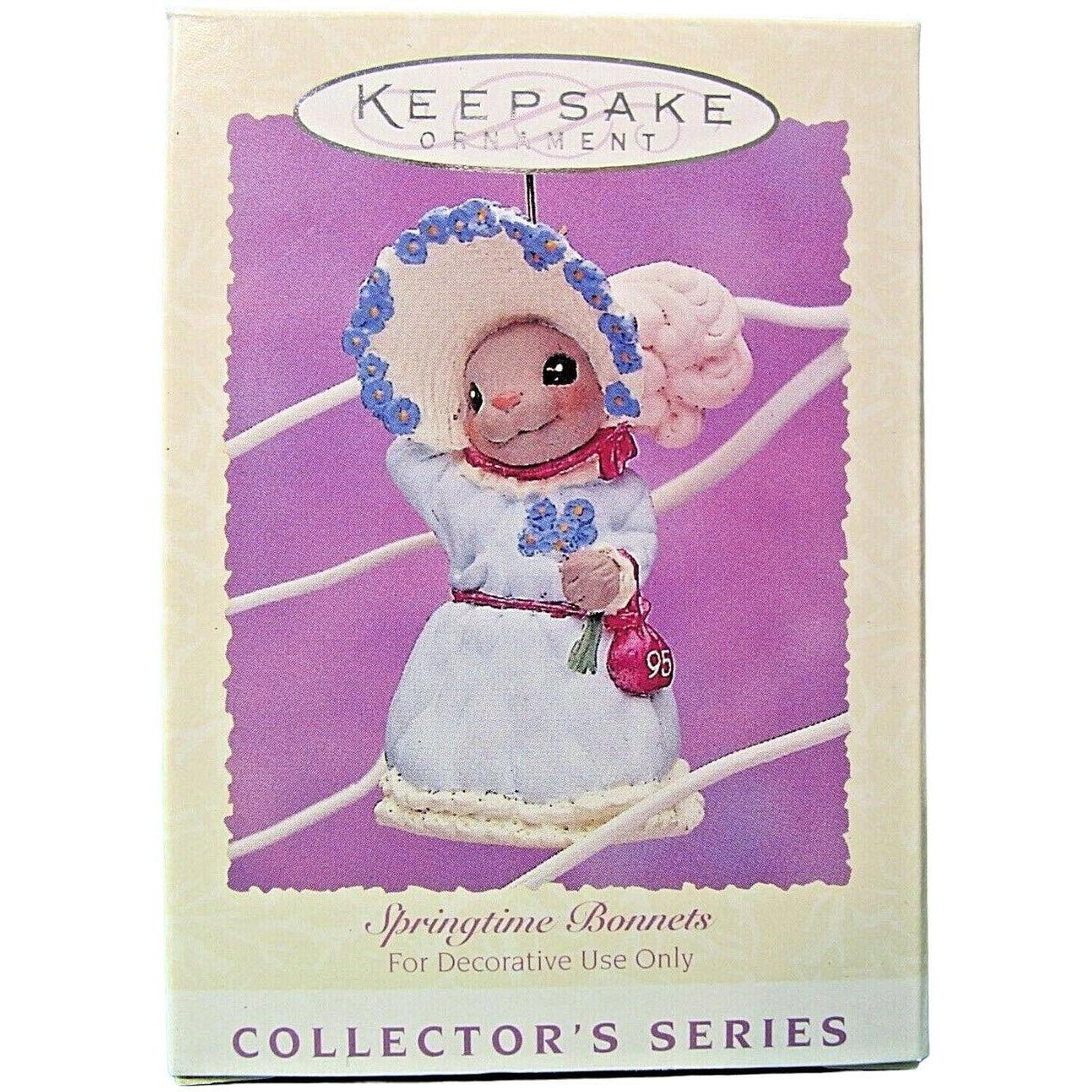 1995 Blue Dress Hallmark Ornament (Springtime Bonnets) QEO8227