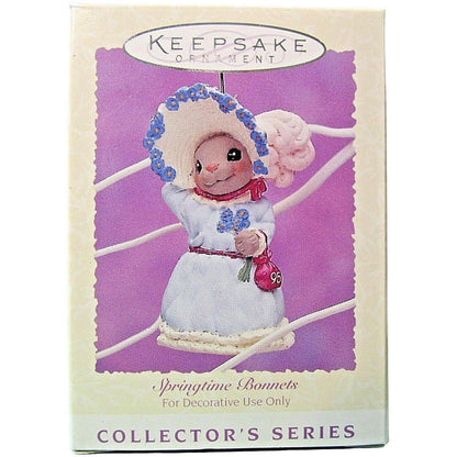 1995 Blue Dress Hallmark Ornament (Springtime Bonnets) QEO8227