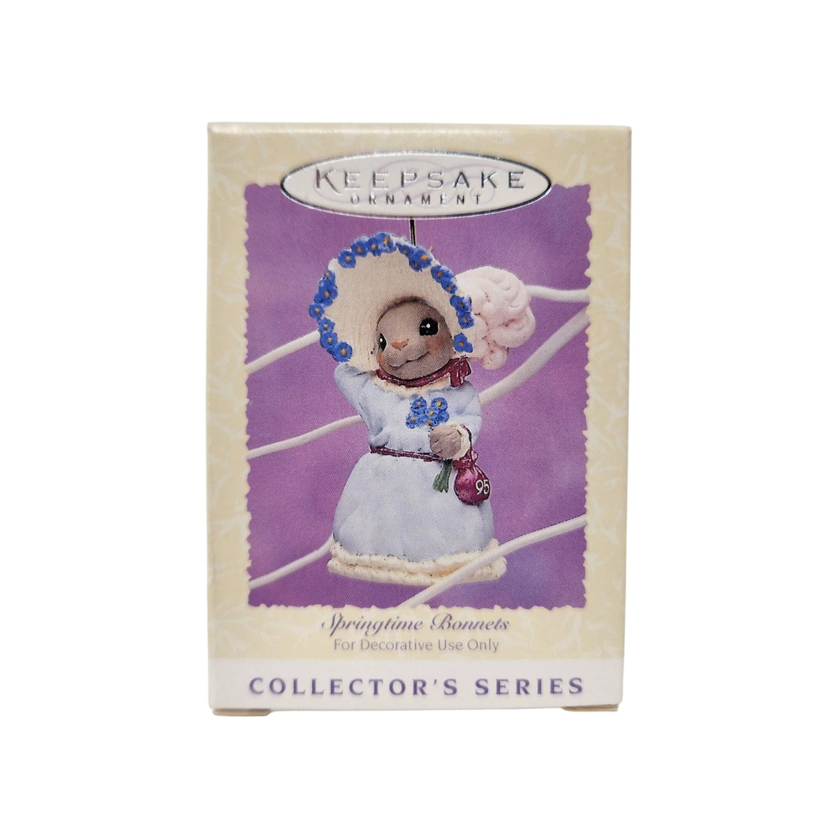 1995 Blue Dress Hallmark Ornament (Springtime Bonnets) QEO8227 Image2