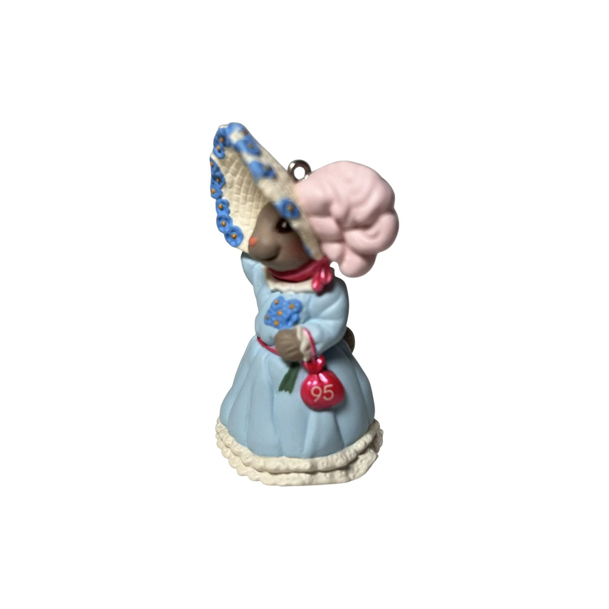 1995 Blue Dress Hallmark Ornament (Springtime Bonnets) QEO8227 Image5