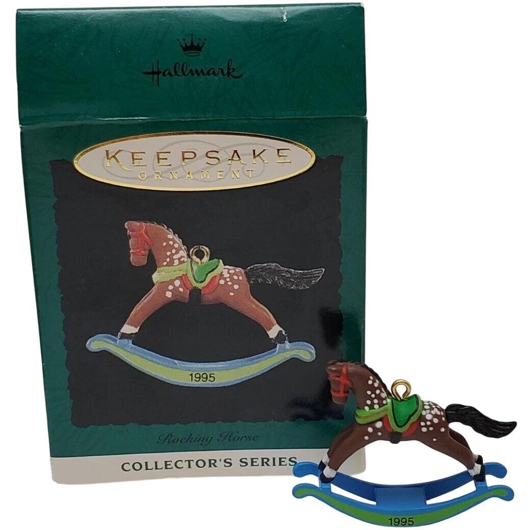 1995 Brown Spotted - Green Rocker Hallmark Ornament (Miniature Rocking Horse) QXM4827