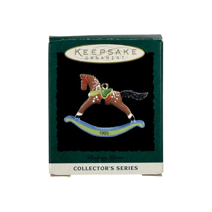 1995 Brown Spotted - Green Rocker Hallmark Ornament (Miniature Rocking Horse) QXM4827 Image2