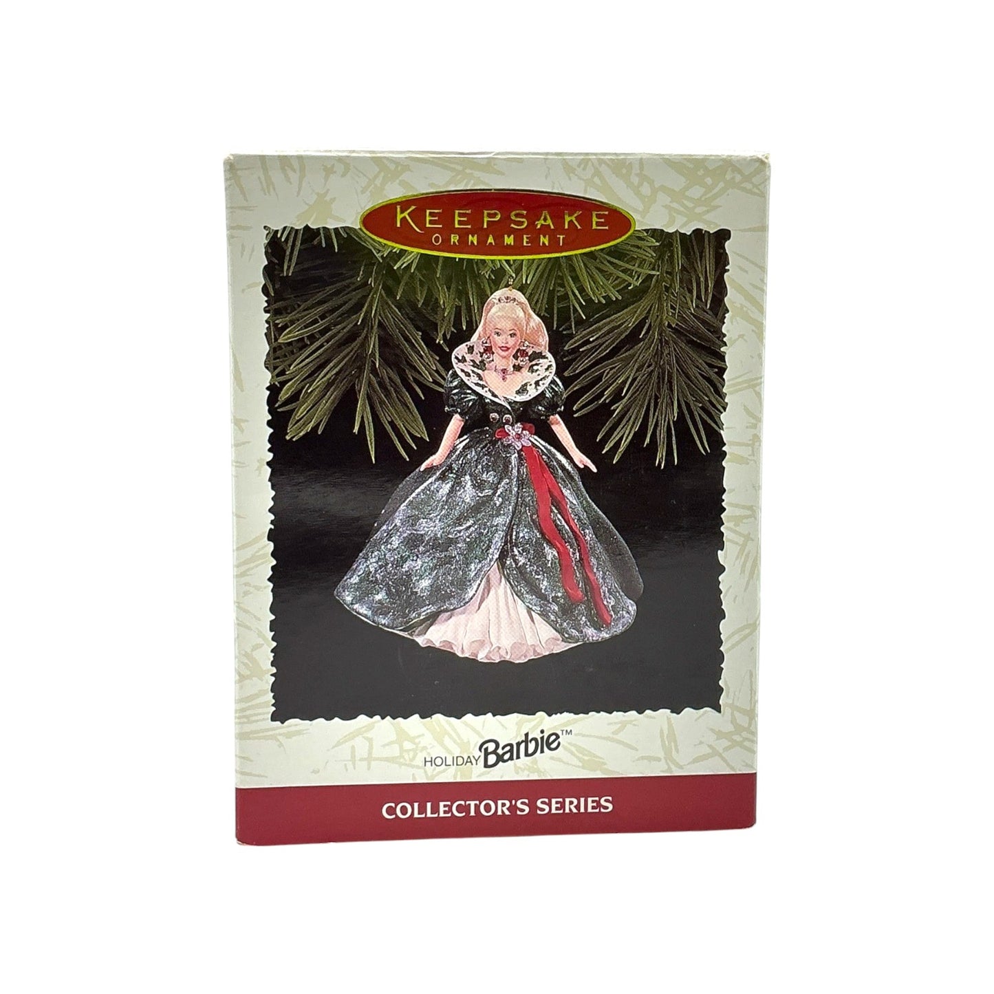 1995 Green/White Hallmark Ornament (Holiday Barbie) QXI5057 Image2