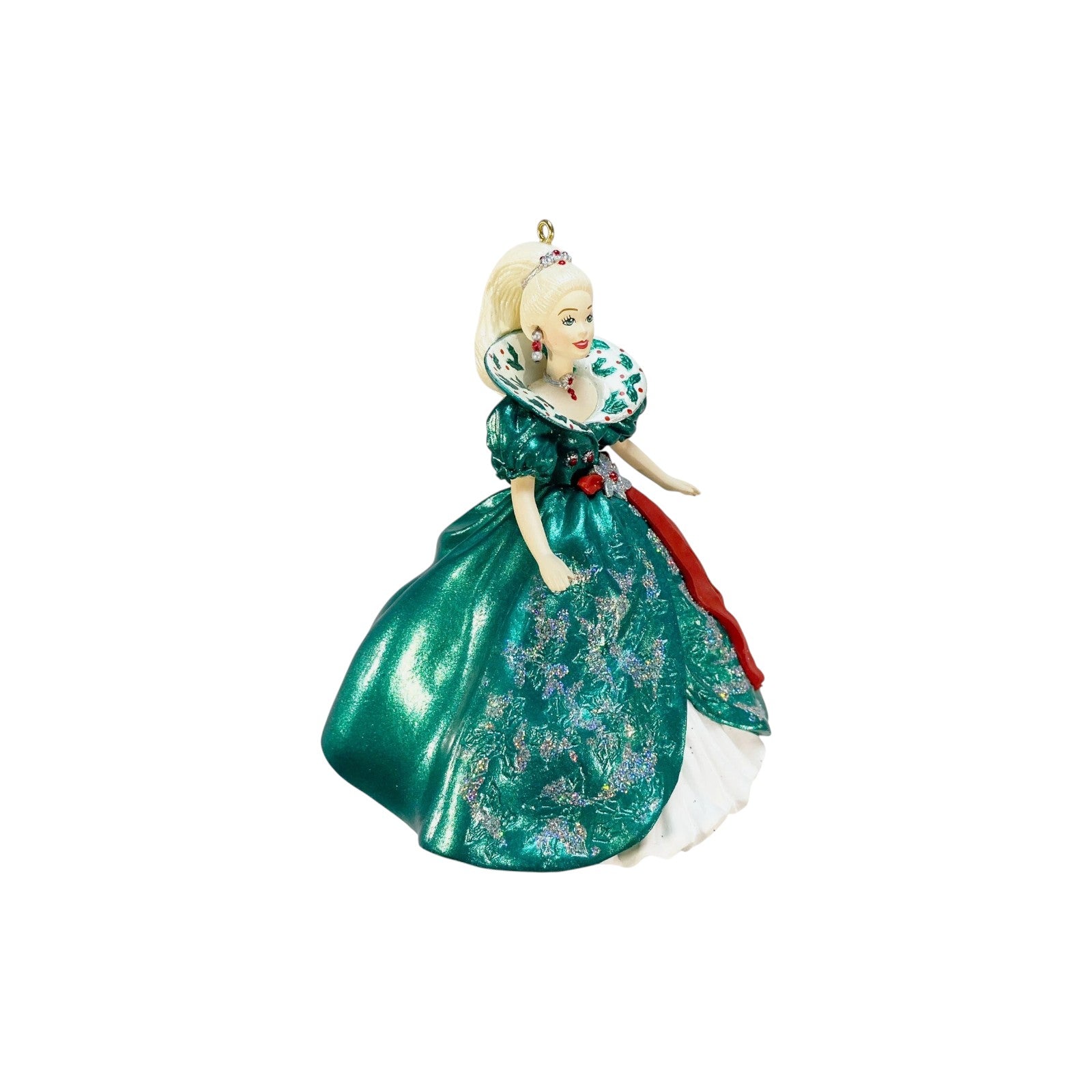 1995 Green/White Hallmark Ornament (Holiday Barbie) QXI5057 Image3