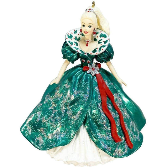 1995 Green/White Hallmark Ornament (Holiday Barbie) QXI5057