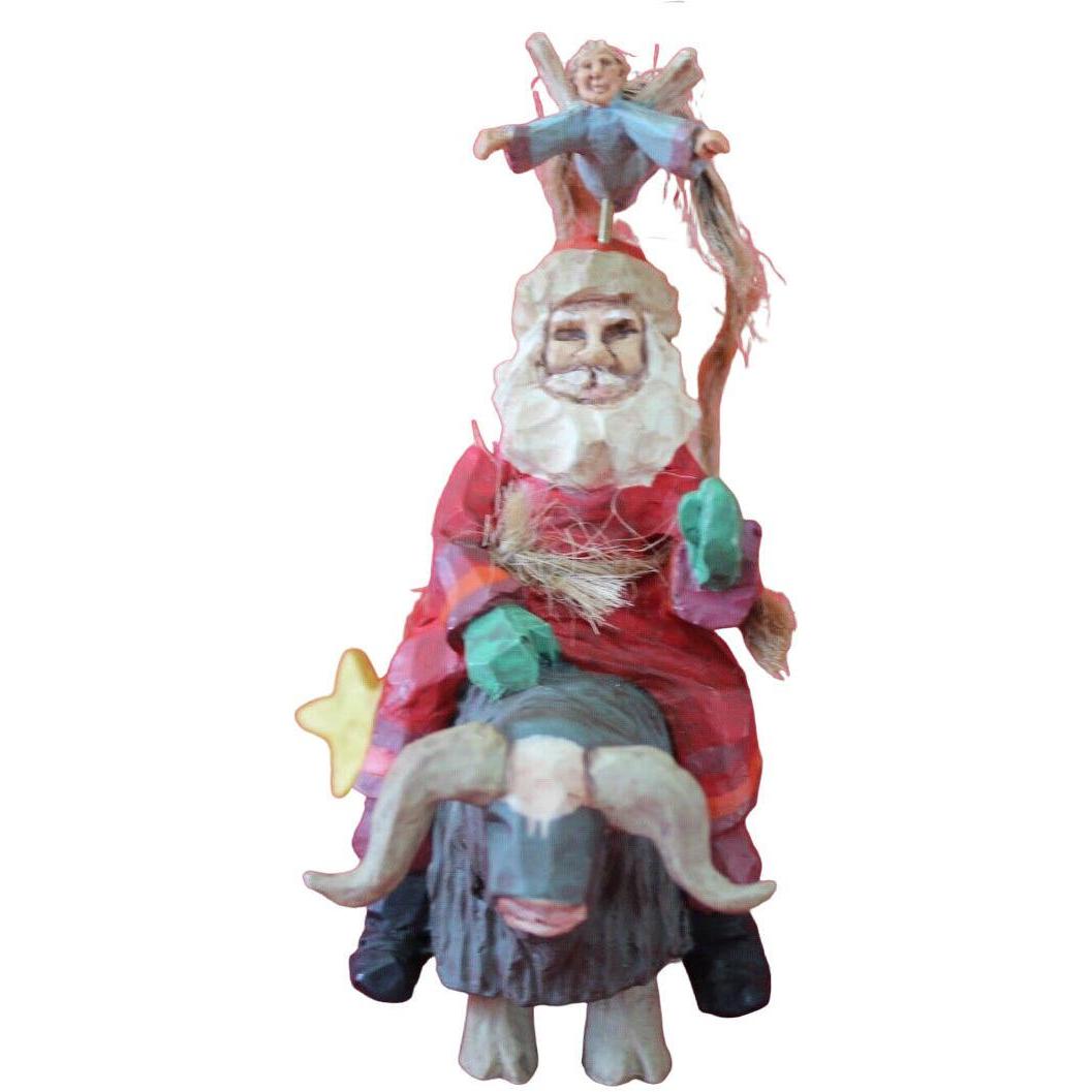 1995 Guiding Santa Hallmark Ornament (Folk Art Americana) QK1037