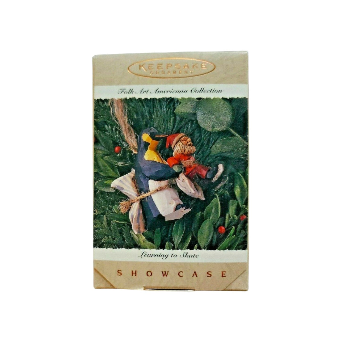 1995 Learning to Skate Hallmark Ornament (Folk Art Americana) QK1047 Image2