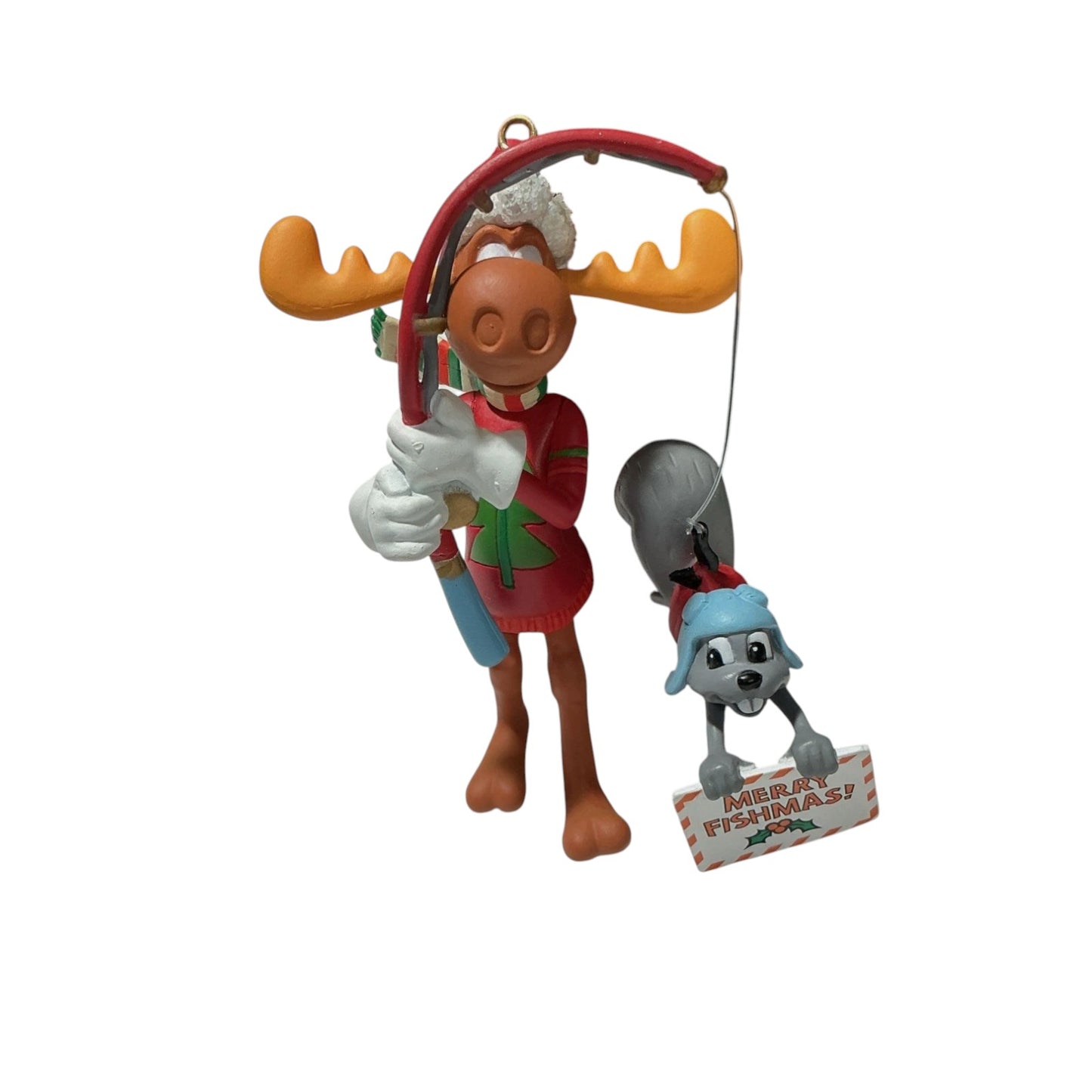 1995 Merry Fishmas (Rocky and Bullwinkle and Friends) (Reindeer) Carlton Cards Heirloom Ornament ORN-096M Image1