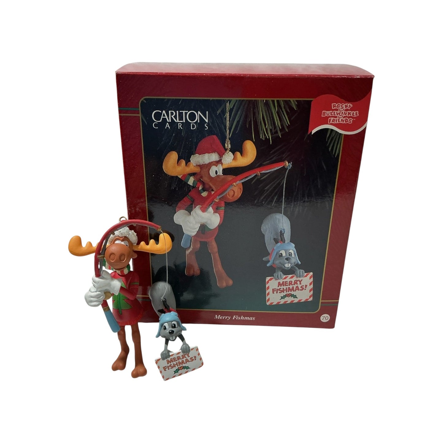1995 Merry Fishmas (Rocky and Bullwinkle and Friends) (Reindeer) Carlton Cards Heirloom Ornament ORN-096M Image3