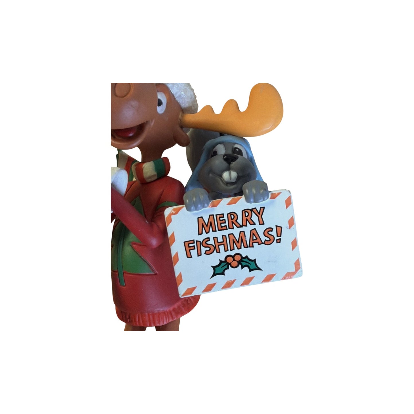 1995 Merry Fishmas (Rocky and Bullwinkle and Friends) (Reindeer) Carlton Cards Heirloom Ornament ORN-096M Image4