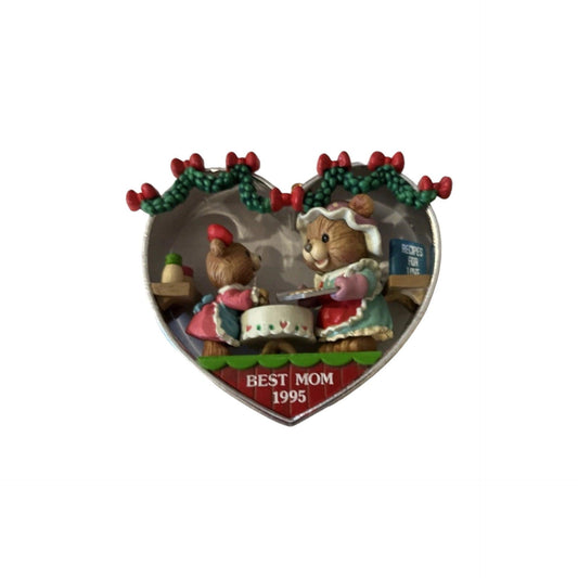 1995 Mother -Teddy Bear Family Carlton Cards Ornaments (Heart) ORN-034M Image1