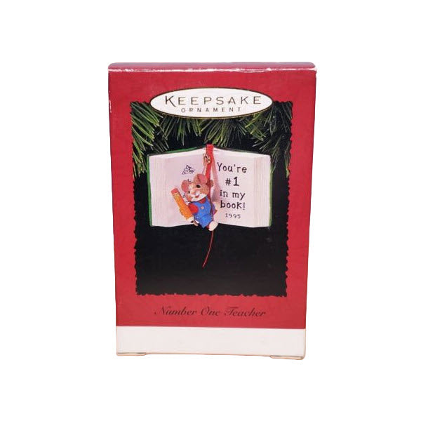 1995 Number One Teacher Hallmark Ornament (Mouse) QX5949