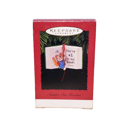 1995 Number One Teacher Hallmark Ornament (Mouse) QX5949