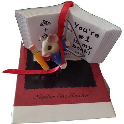 1995 Number One Teacher Hallmark Ornament (Mouse) QX5949