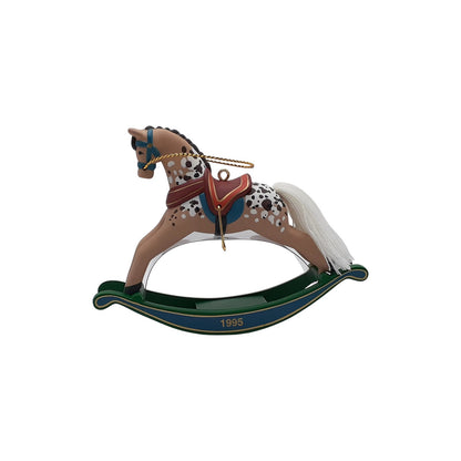 1995 Painted Pony - Red Saddle Hallmark Ornament (Rocking Horse) QX5167 Image1