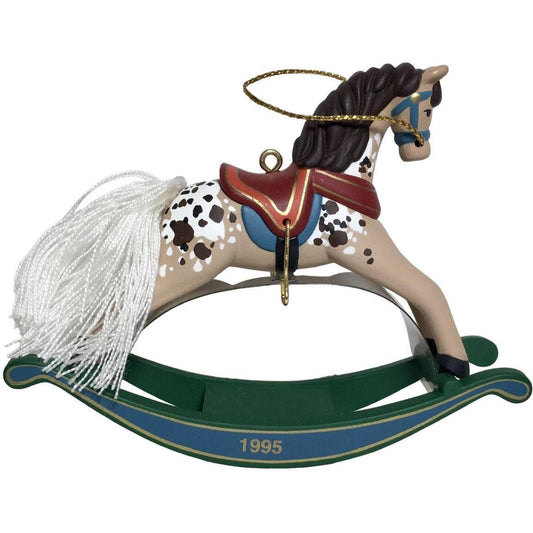 1995 Painted Pony - Red Saddle Hallmark Ornament (Rocking Horse) QX5167