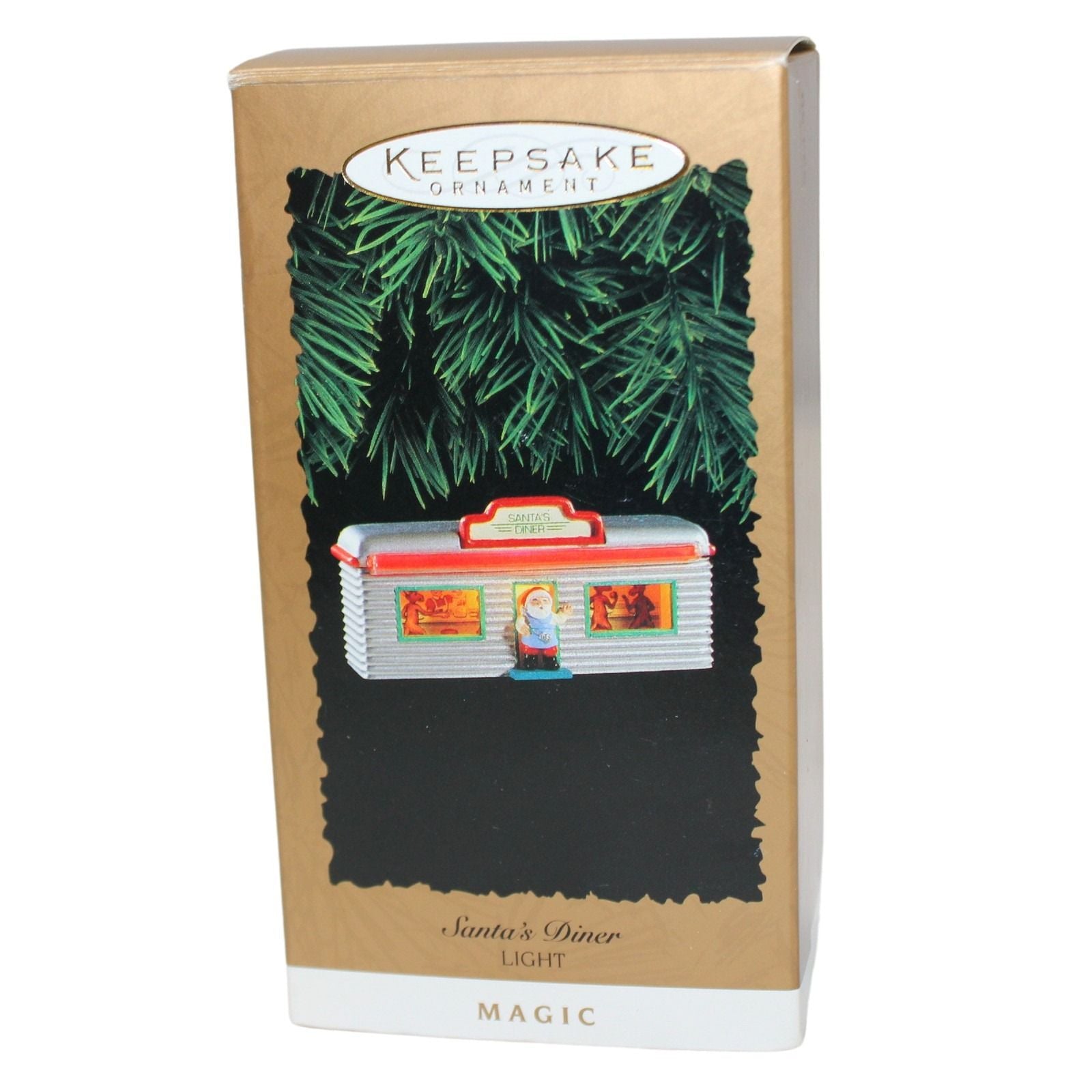 1995 Santa's Diner Hallmark Ornament (Magic Lighted Building) QLX7337